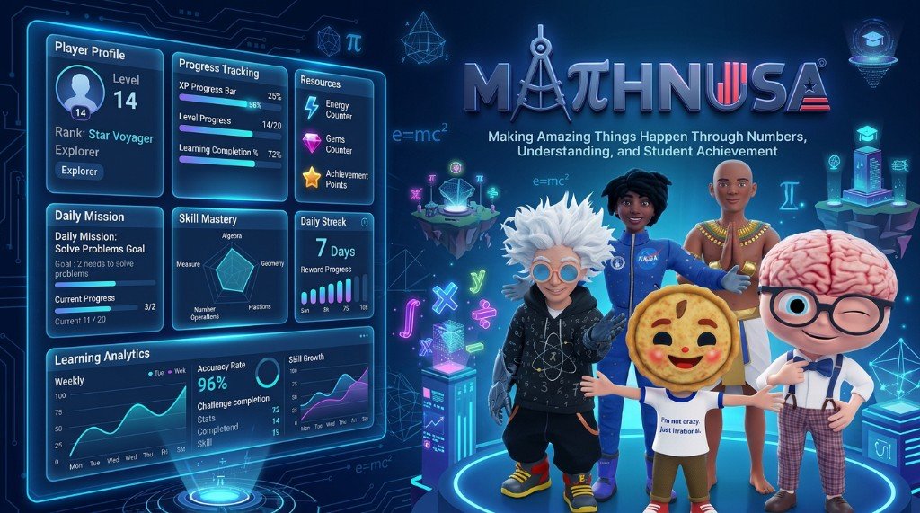 Mathnusa dashboard and learning characters